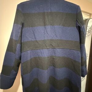 Old Navy Women's Pea Coat - Navy and Black Stripes